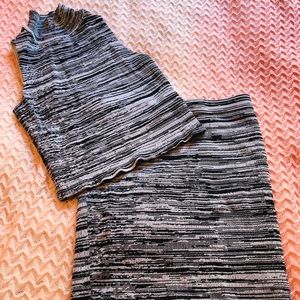 Matching crop top with skirt